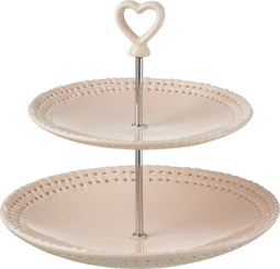 J-Line bord 2 Lagen - keramiek - roze