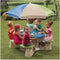 Step2 Naturally Playful Aqua Picknicktafel voor 6 kinderen met Parasol - Picknick set voor kind van plastic / kunststof
