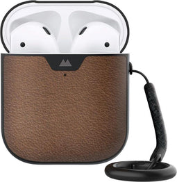 Mous Hoesje schokbestendig Geschikt voor AirPods 1 / 2 - Mous Leather Protective Case - Bruin