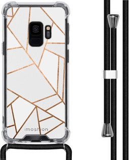 iMoshion Hoesje Geschikt voor Samsung Galaxy S9 Hoesje Met Koord - iMoshion Design Hoesje met Koord - Wit / Meerkleurig / Goud / White Graphic