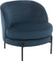 J-Line lounge Stoel Rond - textiel/metaal - blauw