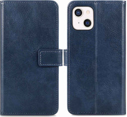 iMoshion Hoesje Geschikt voor iPhone 13 Hoesje Met Pasjeshouder - iMoshion Luxe Bookcase - Donkerblauw