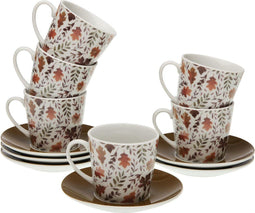 Set van Kopje met Schotel Versa Aia Porselein (6 Onderdelen) (9 x 14 x 14 cm)