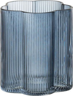 J-Line glas Fiore - glas - donkerblauw - 12 stuks