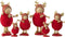 J-Line kerstfiguur Kinderen Gewei - polyresin - rood/goud - large - 2 stuks