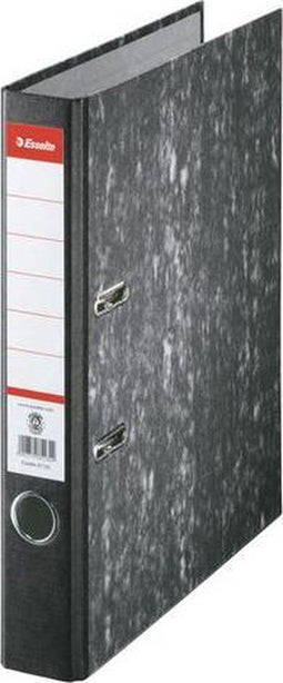 Esselte Duurzame Kartonnen Ordner Met Etikethouder - 2-Rings met een Rugbreedte van 50mm - Capaciteit van 350 A4-Vel - Zwart
