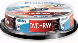 Philips DW4S4B10F/10 - DVD+RW - 4.7GB - 10x (10 stuks)