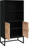 vidaXL - Hoge - kast - 60x35x125 - cm - bewerkt - hout - zwart