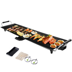 Coast Elektrische Bakplaat - Gourmetstel - Regelbare Temperatuur - 90 x 23 cm - Zwart - 1800 W