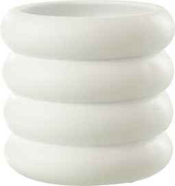 J-Line vaas Ring - cement - wit - large - Ø 17.00 cm - 2 stuks
