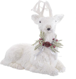 Christmas Kerstversiering Wit Polyfoam Herten 60 X 37 X 63 Cm
