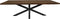 Rechthoekige eettafel tuin - 220x100x76 - Naturel/zwart - Teak/metaal
