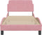 vidaXL - Bedframe - met - hoofdeinde - zonder - matras - 90x200 - cm - fluweel - roze