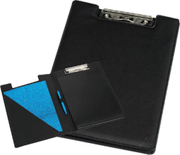 Klemmap Rllstab A4 lederlook zwart