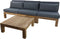 Tuin loungeset Aruba 4-delig (incl. kussens) - Naturel/Donkergrijs - Teak
