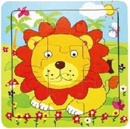 Mama Memo Legpuzzel Hout Leeuw 9 Stukjes 15 X 15 Cm Multicolor