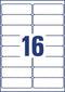 Avery L7162, Adresetiketten, Laser, Ultragrip, wit, 40 vellen, 16 per vel, 99,1 x 33,9 mm