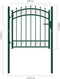 vidaXL - Poort - met - speerpunten - 100x100 - cm - staal - groen
