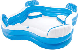 Intex Swim Center Family Lounge Pool - Opblaaszwembad - 229 x 229 x 66 cm - 4 zitjes - 2 bekerhouders