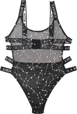 Vibes Body Met Zodiac Print - Zwart/Metallic