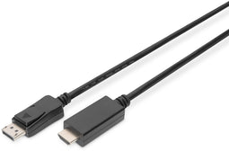 Assmann AK-340303-030-S - DisplayPort naar HDMI Adapterkabel - 4K/60Hz - Zwart 3.00 m