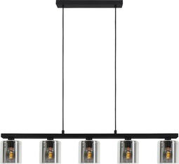 EGLO Cadley - Hanglamp - E27 - 121 cm - Rookglas - Zwart