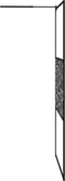vidaXL - Inloopdouchewand - met - stenenmotief - 115x195 - cm - ESG-glas - zwart