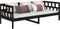 vidaXL - Slaapbank - massief - grenenhout - zwart - 90x200 - cm