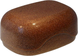 Croll & Denecke Zeepdoos – Zeephouder voor vakantie en reizen – 100% Organische bio kunststof - Vloeibaar hout – H4.5xB7.5xL10.5 cm – Donker Bruin