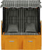 vidaXL - Strandstoel - met - kussens - poly - rattan - en - hout - zwart - en - grijs
