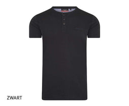 Pierre Cardin T-Shirt - Katoen - Knoopjes - Zwart - XL
