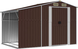 vidaXL - Tuinschuur - 277x192,5x179 - cm - gegalvaniseerd - staal - bruin
