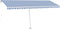 vidaXL - Luifel - vrijstaand - handmatig - uittrekbaar - 500x350 - cm - blauw - en - wit