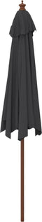 vidaXL - Parasol - met - houten - paal - 299x240 - cm - zwart