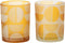 J-Line windlicht Halve Ronden - glas - oranje - medium - 2 stuks