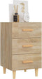 vidaXL - Nachtkastje - 40x40x66 - cm - bewerkt - hout - sonoma - eikenkleurig