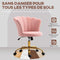 HOMCOM Bureaustoel - Verstelbaar - Fluweel roze - 69 x 64 x 90 cm