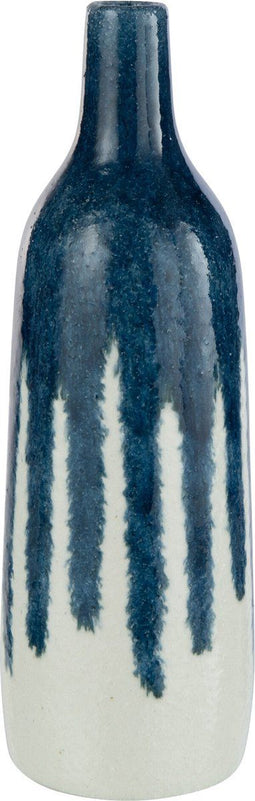 J-Line vaas Verf - keramiek - wit/blauw - small - 36 cm hoog