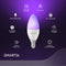 Calex Slimme Lamp - Wifi LED Verlichting - E14 - Dimbaar - RGB en Wit licht - 4.9W (2 stuks)