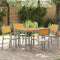 vidaXL - Tuinstoelen - 4 - stuks - Stapelbaar - Grijs - Massief - Acaciahout - en - Metaal