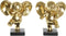 Decoratieve figuren DKD Home Decor Olifant Zwart Gouden Hars (19 x 14 x 20,5 cm) (2 Stuks)