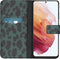 iMoshion Hoesje Geschikt voor Samsung Galaxy S21 Ultra Hoesje Met Pasjeshouder - iMoshion Design Softcase Bookcase - Meerkleurig / Green Leopard