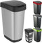 Rotho Twist - Afvalbak 50L - BPA-vrij - zwart/zilver