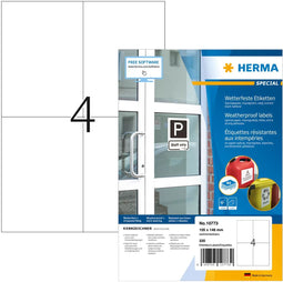 Herma 10773 - Etiketten A4 - Weerbestendig zelfklevend papier - (80 vel)