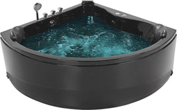 Beliani BARACOA - Hoekbad whirlpool - Zwart - Acryl