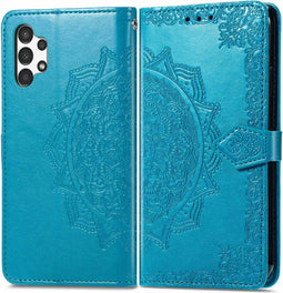 imoshion Hoesje Geschikt voor Samsung Galaxy A13 (4G) Hoesje Met Pasjeshouder - imoshion Mandala Bookcase - Turquoise