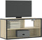vidaXL - Tv-meubel - 80x31x39,5 - cm - bewerkt - hout - metaal - sonoma - eikenkleurig