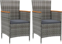 vidaXL - Tuinstoelen - 2 - st - poly - rattan - grijs