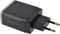 Mobiparts USB-A thuislader met 2 poorten en losse USB Micro B kabel - Smart IC - 4,8A / zwart - 1 meter