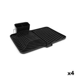 Afdruiprek voor Keukengootsteen Quttin Zwart 43 x 30,8 x 12 cm (4 Stuks)